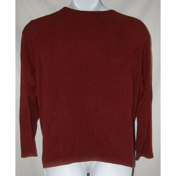 SAG HARBOR Burgundy Plus Sz 1X Casual or Dress Layer Look Soft Stretchy Sweater - Picture 3 of 4